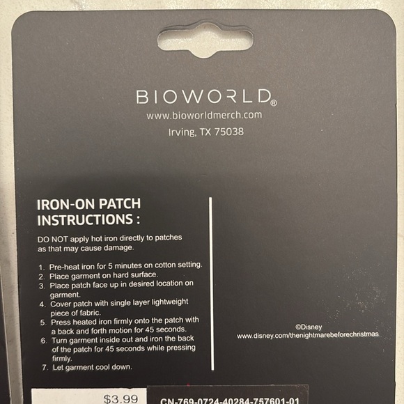 Disney, the nightmare before Christmas set of two iron on patches, Sally & Jack - Picture 5 of 5